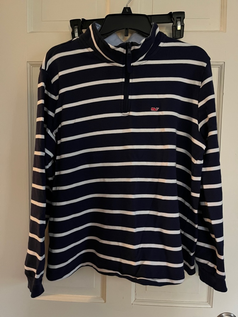 Vineyard Vines for Target Navy & White Striped Quarter-Zip Pullover